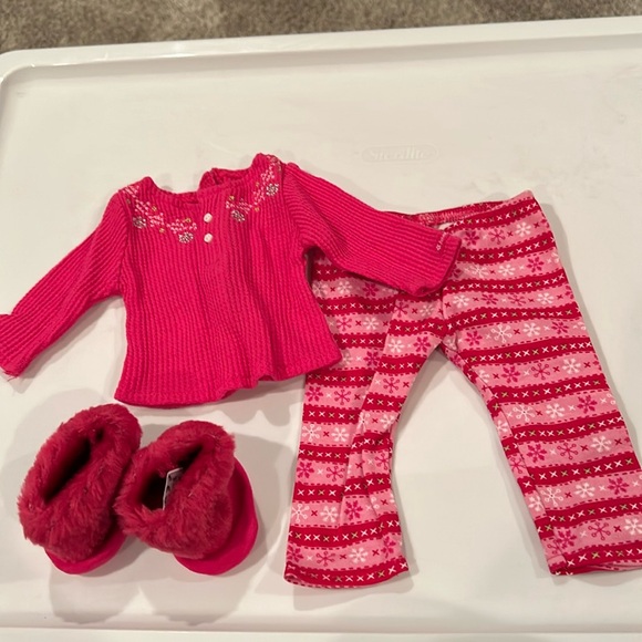 American Girl doll Pink Snowflake  Fair Isle❄️ Holiday Pajamas - Picture 2 of 4